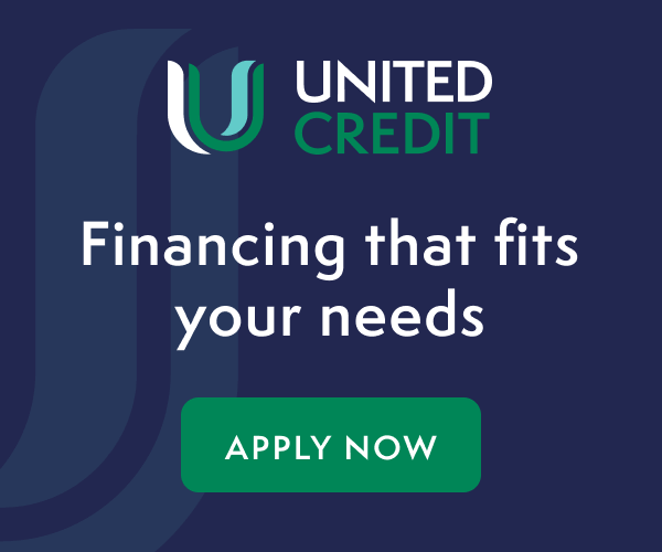 United Credit graphic with text: Financing that fits your needs. Apply Now. 