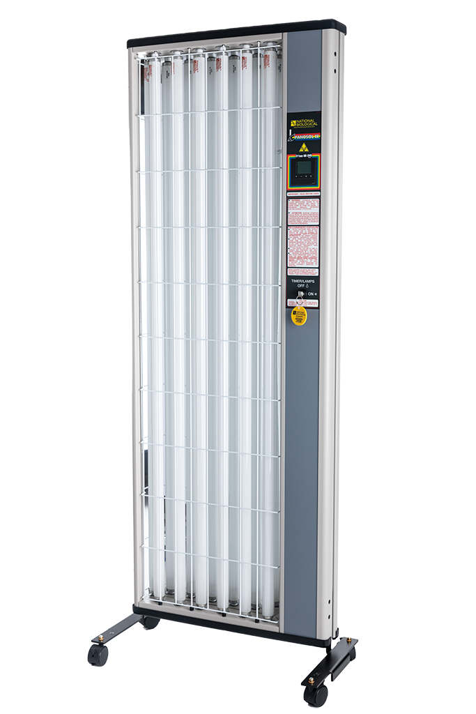 Photo of the Panosol II 6 foot model home phototherapy device.
